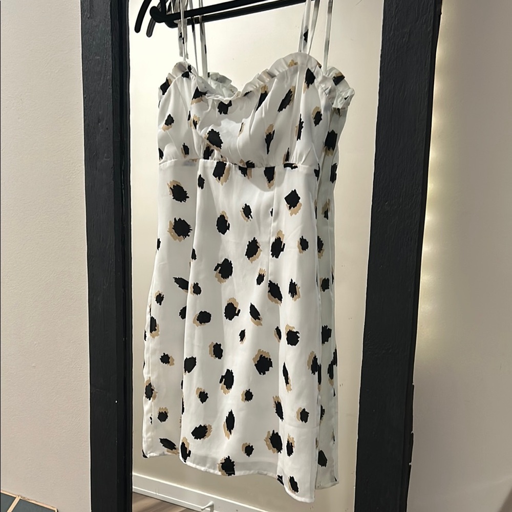White and Black Polka Dot Dress